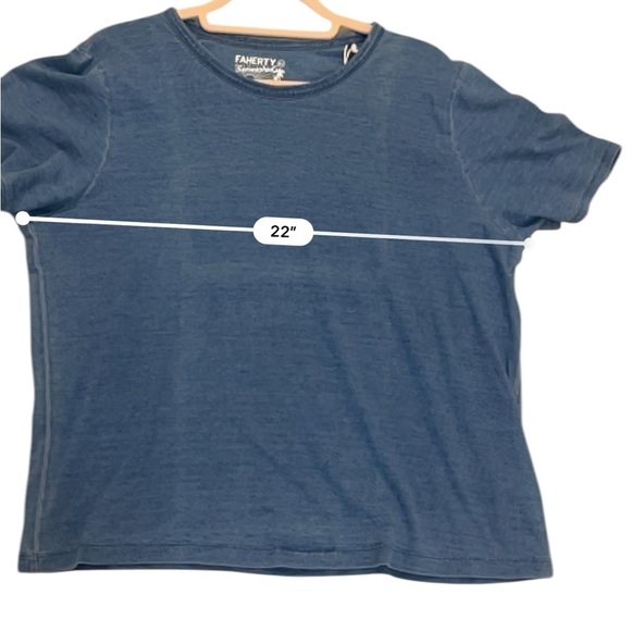 Faherty sunwashed crew tee indigo wash extra large new with tags blue - Picture 5 of 10